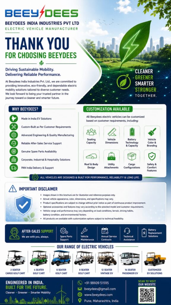 Beeydees Electric Vehicle Range India